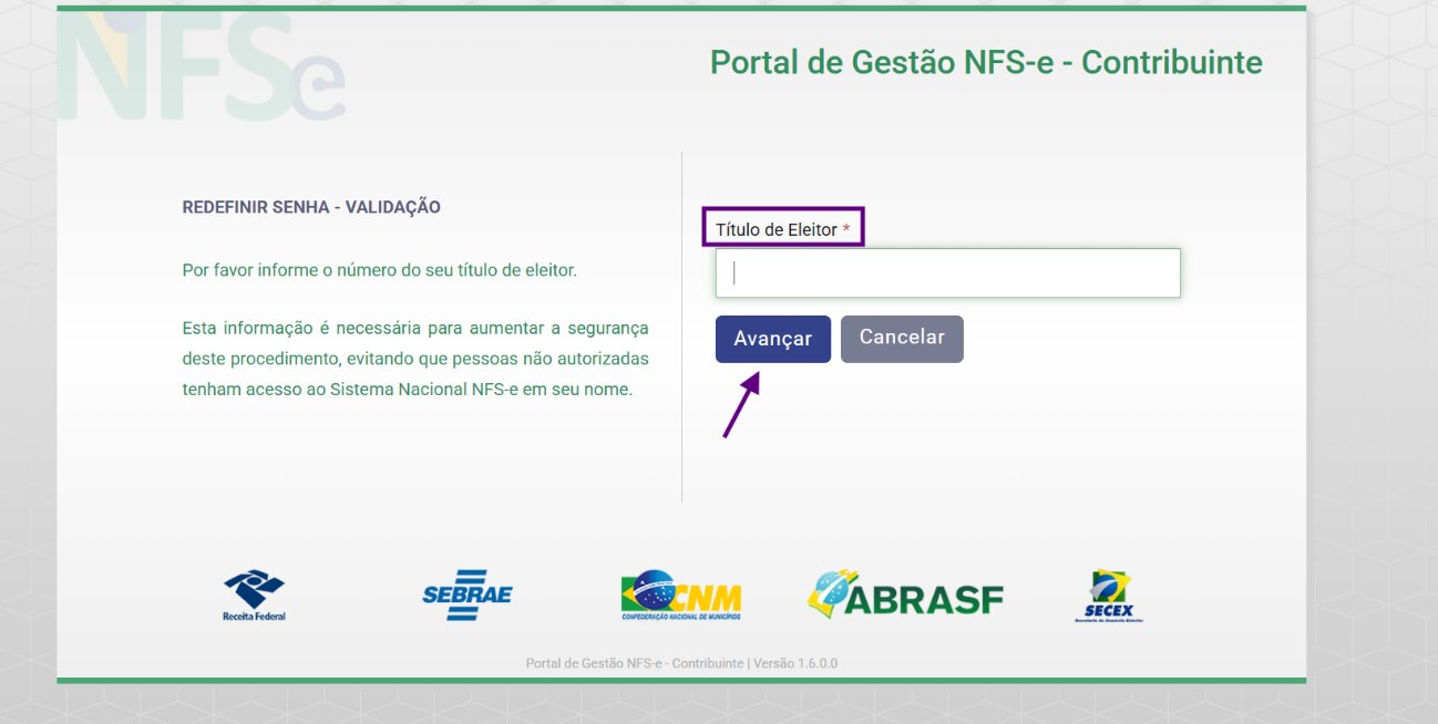 Tela de validação pedindo o título de eleitor